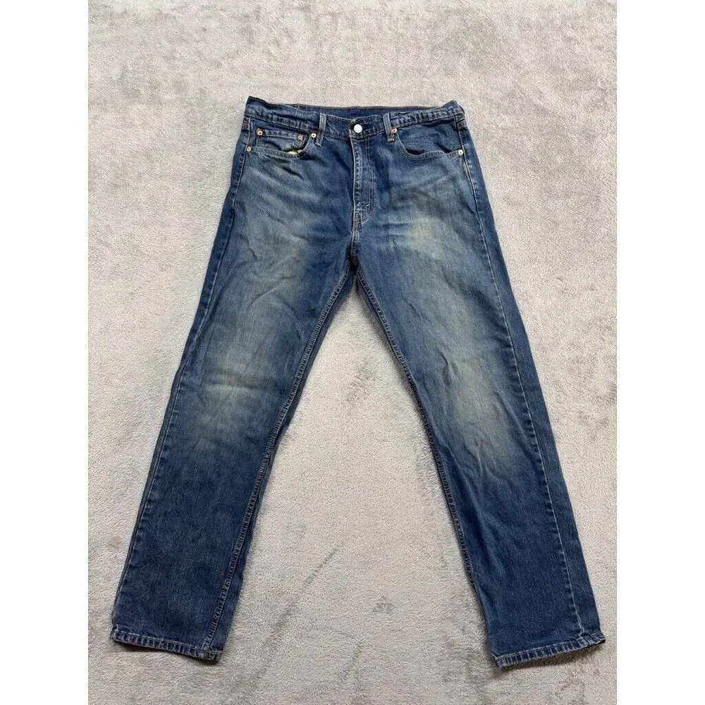 Levi's 505 Regular Fit Jeans Mens Blue Measured 36x31 Casual Denim‎